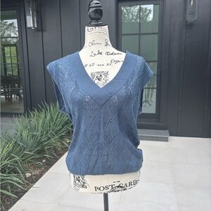 Faded Glory Navy Blue Knit Sweater Vest (Size L / 12-14)